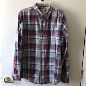 Wrangler Long Sleeve Plaid Button Down Size L GUC